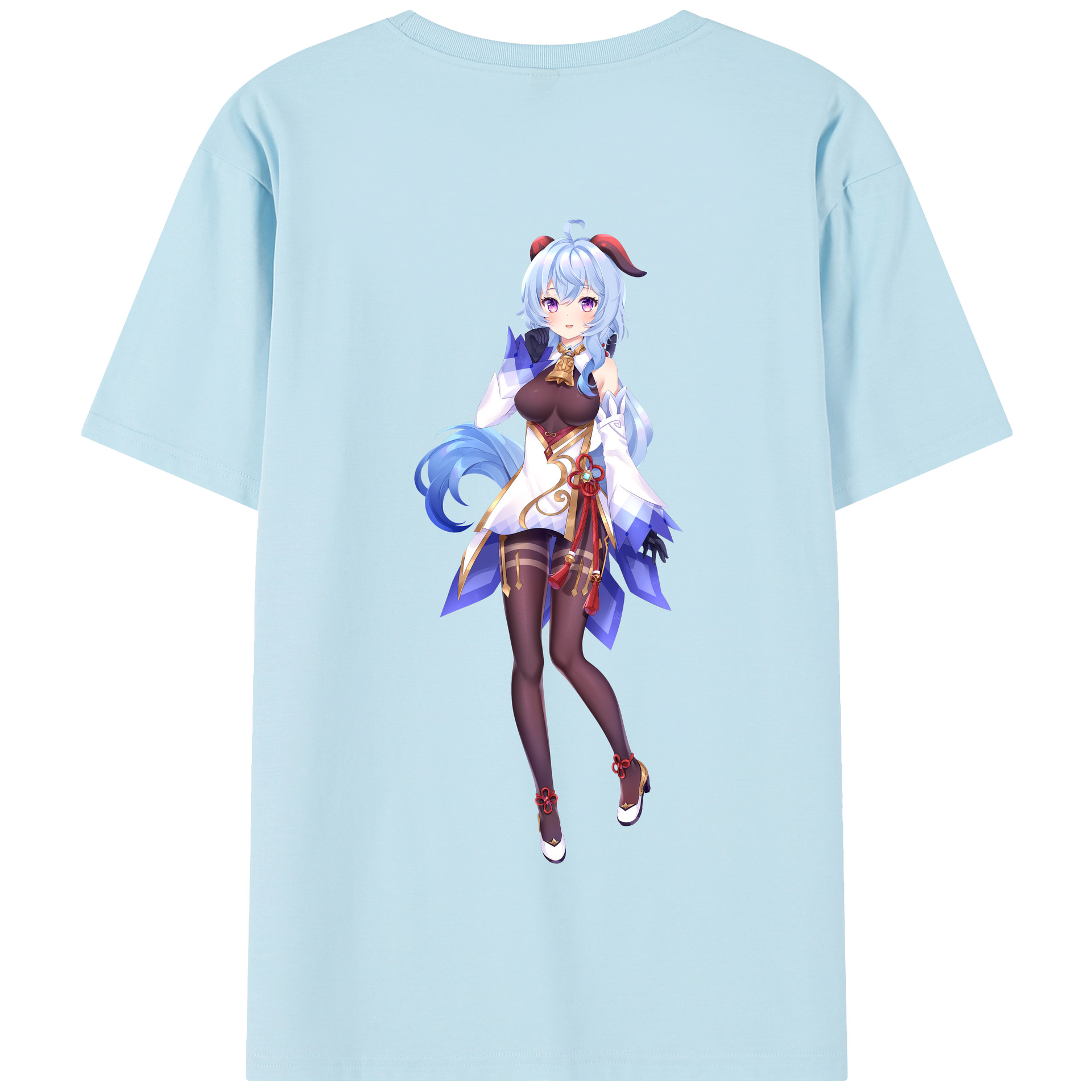げんし神 甘雨 かんう genshin Ganyu 綿100％半袖Tシャツ（背面プリント）